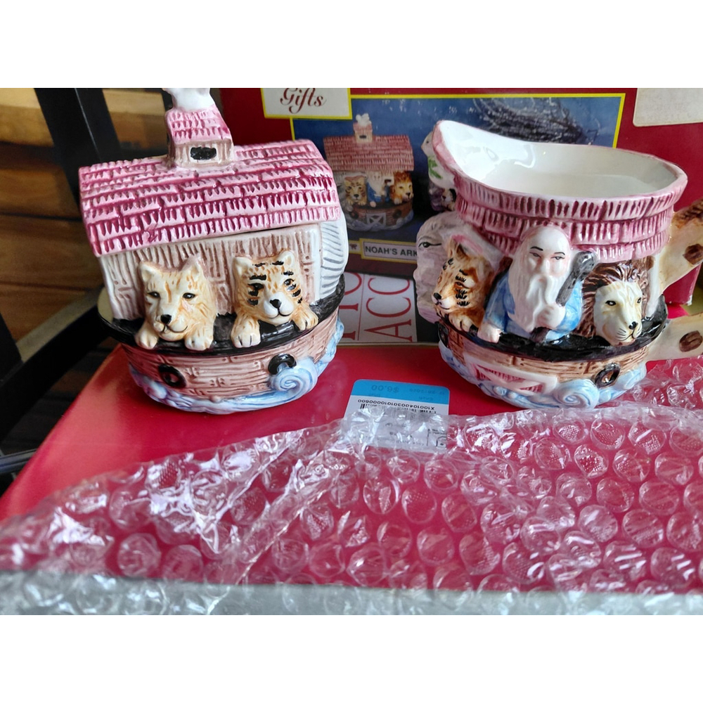 Distinctions In Gifts Vintage Noah's Ark Sugar and Creamer Set New In Box